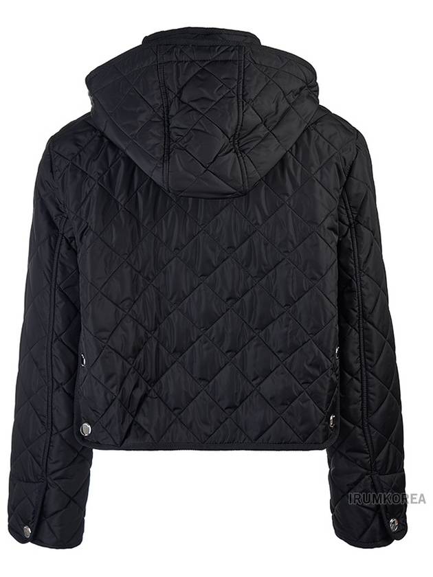 Diamond Quilted Crop Hoodie Jacket Black - BURBERRY - BALAAN 4