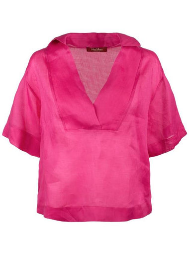 Max Mara Fuchsia Ramié Gauze Shirt - MAX MARA - BALAAN 1