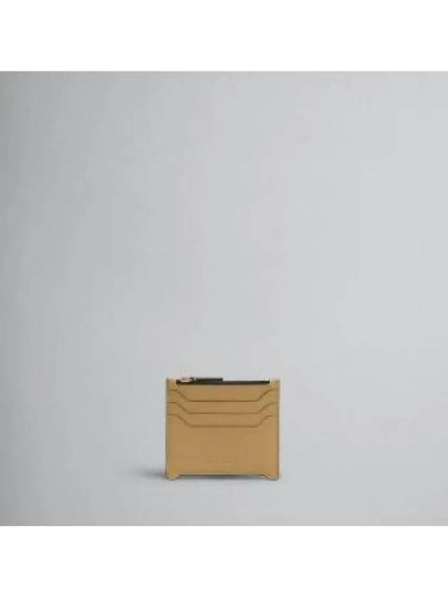 Zipper Leather Card Wallet Beige - MARNI - BALAAN 2