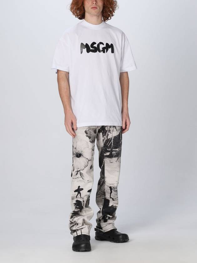 Msgm oversized T-shirt with logo print - MSGM - BALAAN 2