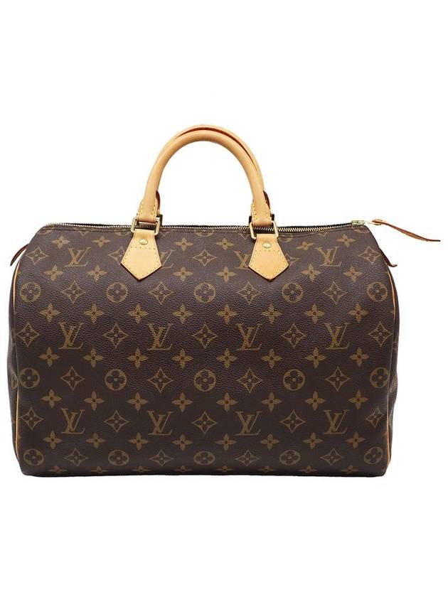 Women s Leather Tote Bag Brown ouis Vuitton M41524 Monogram Canvas Speedy 35 - LOUIS VUITTON - BALAAN 2