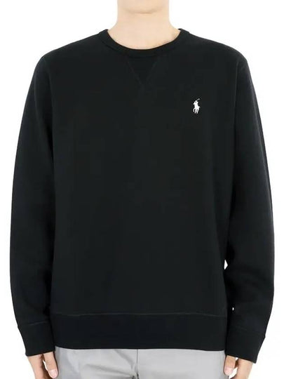 Embroidered Logo Basic Crew Neck Sweatshirt Black - POLO RALPH LAUREN - BALAAN 2