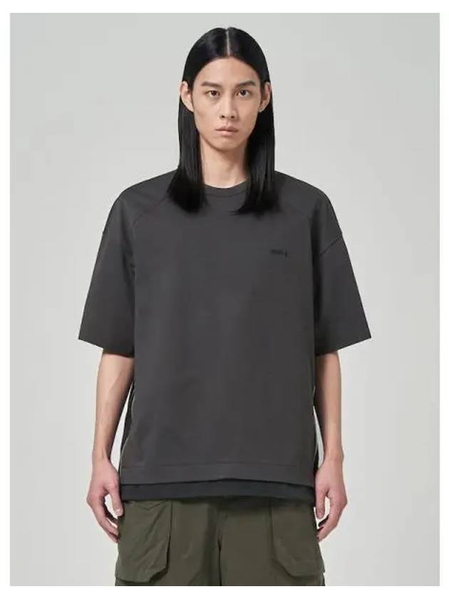 Cotton bottom nylon color combination short sleeve gray domestic product GM0024032500234 - JUUN.J - BALAAN 1