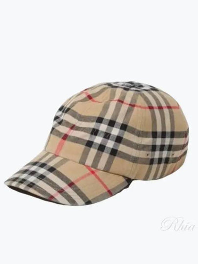 Check Cotton Ball Cap Beige - BURBERRY - BALAAN 2