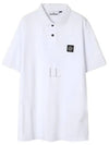 Men's Logo Patch Polo Shirt White - STONE ISLAND - BALAAN 2