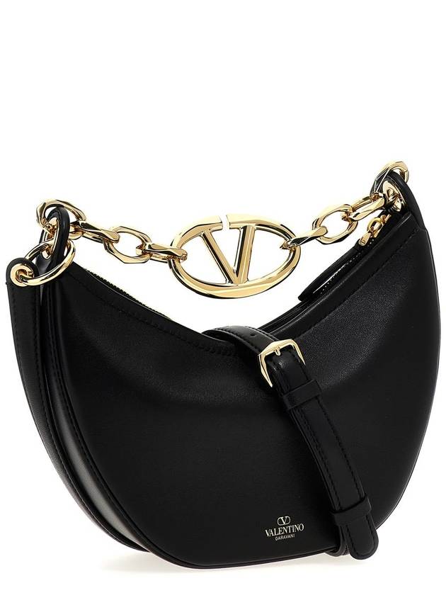 V Logo Zip-Up Small Tote Bag Black - VALENTINO - BALAAN 3