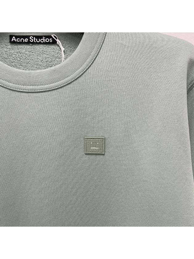 Logo Patch Regular Fit Crew Neck Sweatshirt Soft Green - ACNE STUDIOS - BALAAN 6