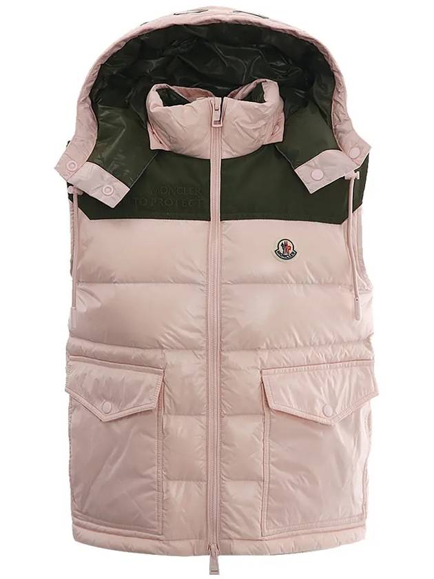 Women's Chevrolet Ciboure Hooded Padded Vest Pink - MONCLER - BALAAN.