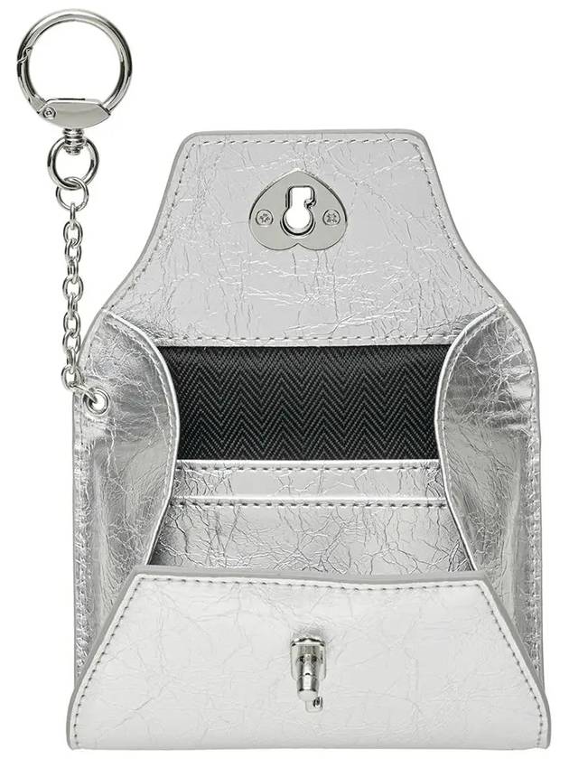 Heartlock keyring multi pouch card wallet silver - LE MASQUE - BALAAN 3