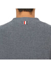 RWB V-neck Striped Virgin Wool Cardigan Grey - THOM BROWNE - BALAAN 8