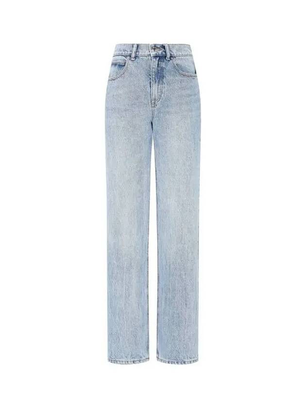 Logo Patch MidRise Relaxed Jeans Light Indigo 270581 - ALEXANDER WANG - BALAAN 1