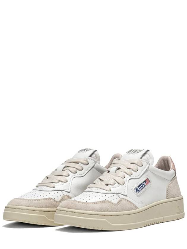 Medalist Leather Suede Low Top Sneakers White Pink - AUTRY - BALAAN 3