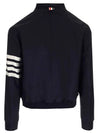 Diagonal Striped Knit Rib Blouson Bomber Jacket Navy - THOM BROWNE - BALAAN 3