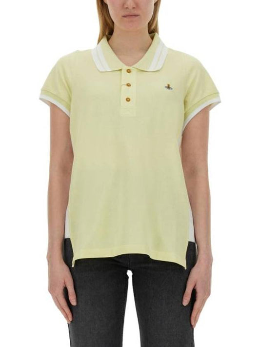 Embroidered ORB Polo Shirt Yellow - VIVIENNE WESTWOOD - BALAAN 1