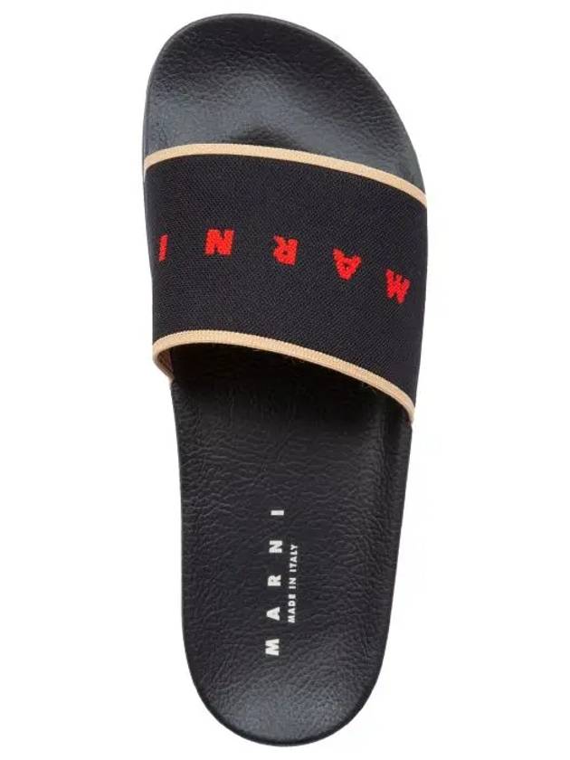 logo jacquard rubber slippers black - MARNI - BALAAN.