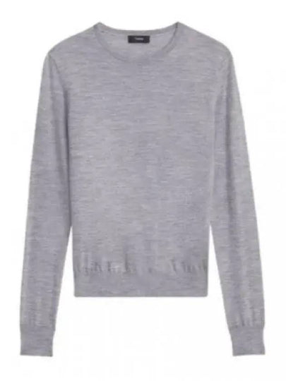 Regal Wool Crew Neck Knit Top Grey - THEORY - BALAAN 2