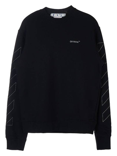 Diag Outline Crew Neck Sweatshirt Black - OFF WHITE - BALAAN 2