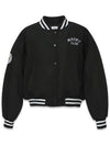 Embroidery Windbreaker Jacket Jumper Signature Quilting Varsity Black MCFW23OT 1BK - MACKY - BALAAN 2