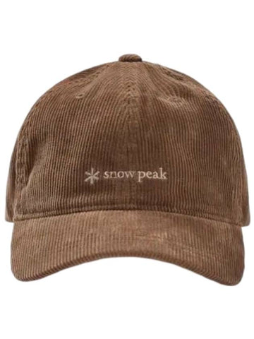 Embroidered Logo Corduroy Ball Cap Brown - SNOW PEAK - BALAAN 1