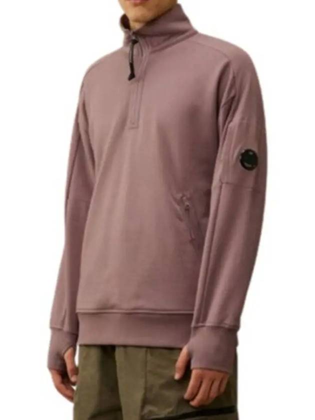 Diagonal Raised Fleece Half Zipped Sweatshirt Purple - CP COMPANY - BALAAN 3