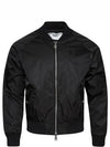 Heart Logo Bomber Jacket Black - AMI - BALAAN 2