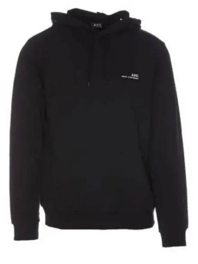 Item H Small Logo Cotton Hoodie Black - A.P.C. - BALAAN 2