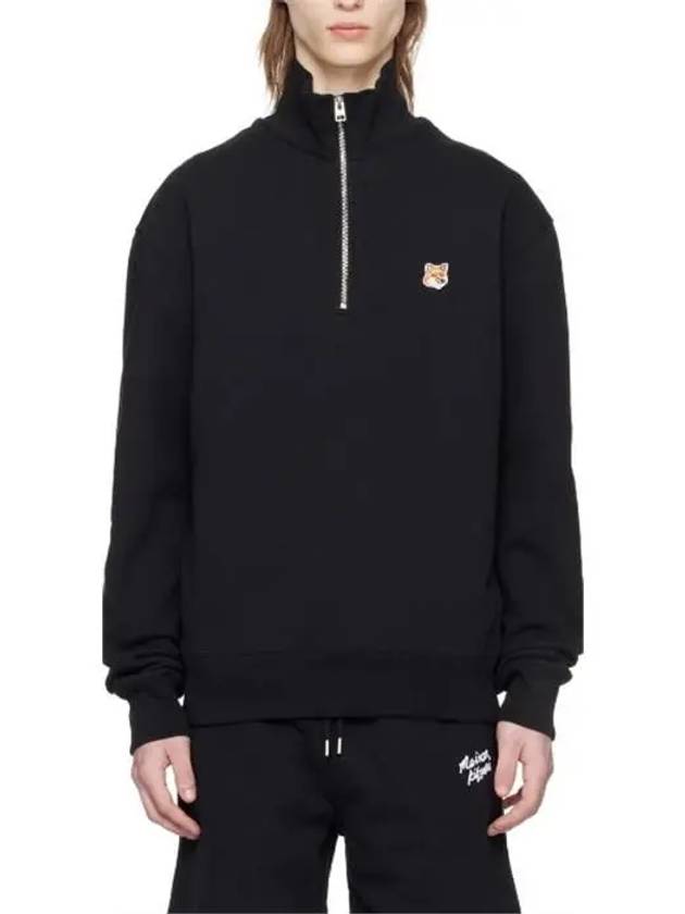 Fox Head Patch Half Zipper Sweatshirt Black - MAISON KITSUNE - BALAAN 4