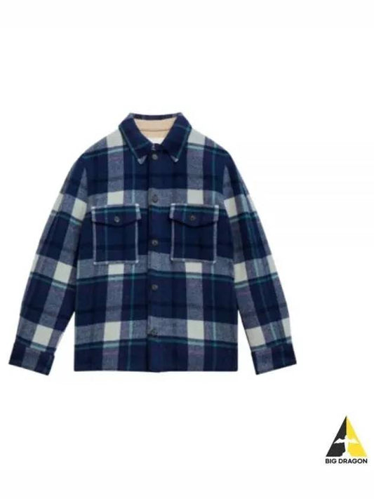 Kervon Check Shirt Jacket Faded Night - ISABEL MARANT - BALAAN 2