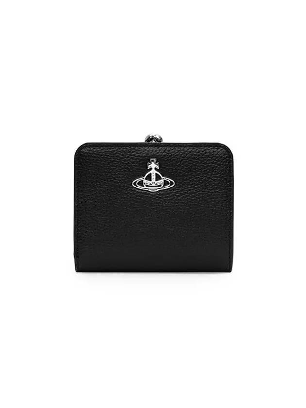 Re-Vegan Silver Logo Half Wallet Black - VIVIENNE WESTWOOD - BALAAN 3