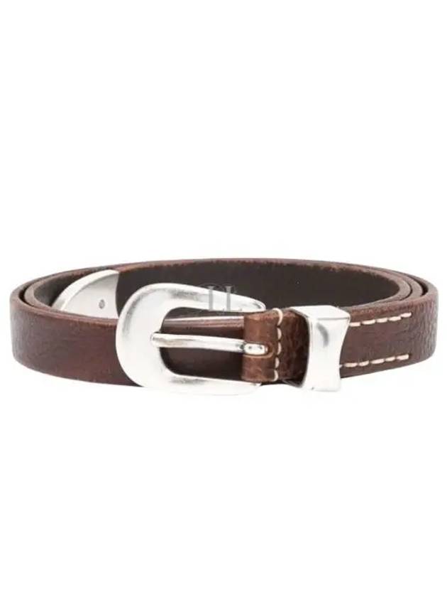 Metal Buckle 2cm Leather Belt Marrone - OUR LEGACY - BALAAN 2