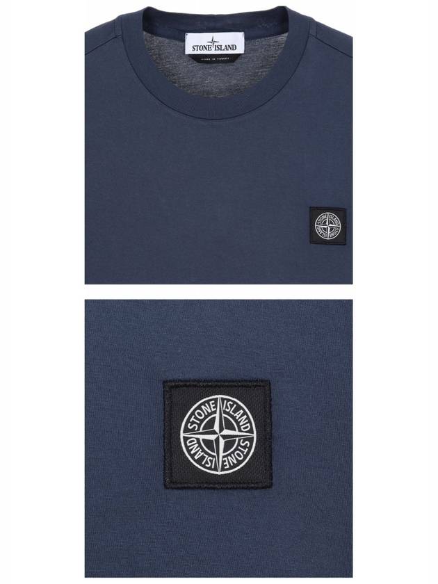 Logo Patch Short Sleeve T-Shirt Avio Blue - STONE ISLAND - BALAAN 6