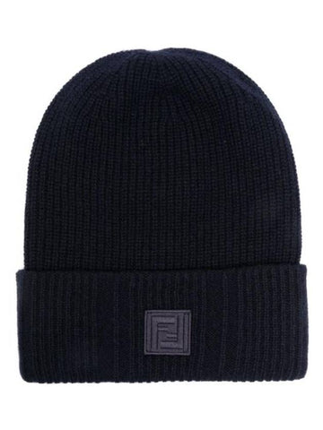 FF Patch Wool Beanie Blue - FENDI - BALAAN 1