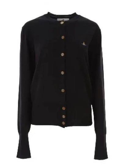 Bea Logo Wool Cardigan Black - VIVIENNE WESTWOOD - BALAAN 2