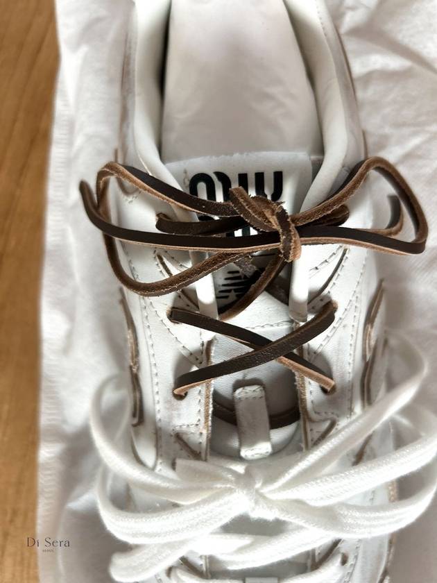 530 SL Leather Low-Top Sneakers White - MIU MIU - BALAAN 7