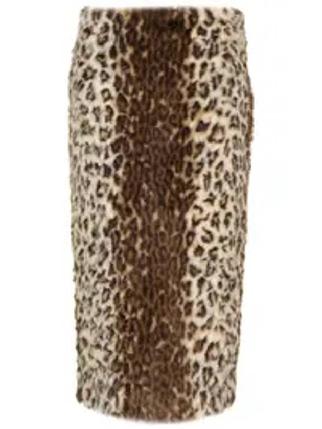 Leopard jacquard pencil skirt brown - ALEXANDER MCQUEEN - BALAAN 1