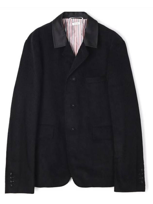 Men's Corduroy Button Up Cutaway Blazer Jacket Black - THOM BROWNE - BALAAN 2