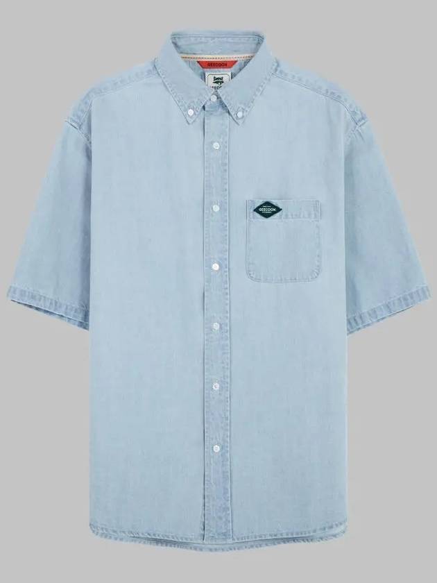 Classic short sleeve denim shirt GEE245 103 light blue - GEECOON - BALAAN 5