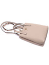 Salvatore Gancini leather mini bag beige - SALVATORE FERRAGAMO - BALAAN.