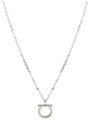 Gancini Large Brass Necklace Palladium - SALVATORE FERRAGAMO - BALAAN 2