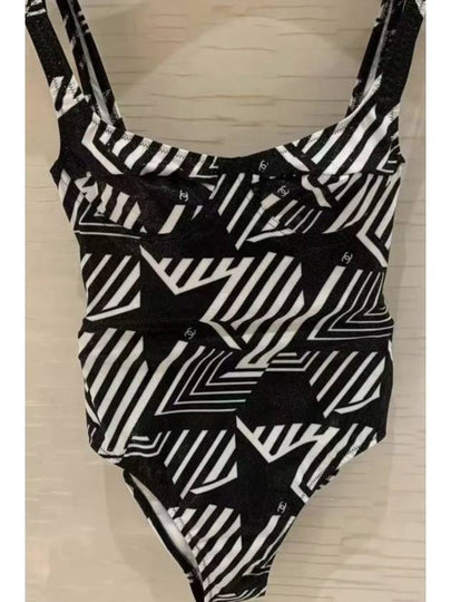 Coco Beach One Piece Swimsuit Black White - CHANEL - BALAAN 2