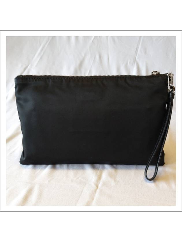 Re-Nylon and Saffiano Leather Clutch Bag Black - PRADA - BALAAN 9