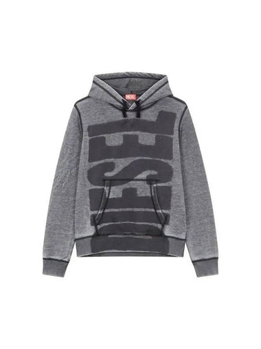 Men s Big Logo Hooded Sweatshirt Dark Gray - DIESEL - BALAAN 1