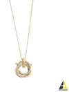 Gancini Pendant Crystal Necklace Gold - SALVATORE FERRAGAMO - BALAAN 2