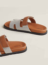 Chypre Canvas Calfskin Sandals Pronoir Natural - HERMES - BALAAN 6