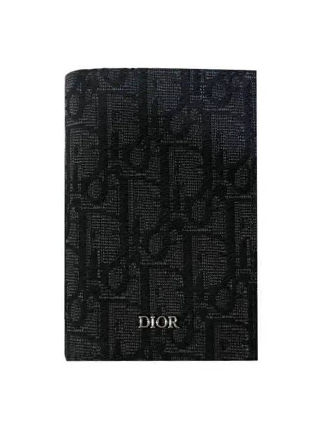 Bi-Fold Card Holder Black  Oblique Jacquard - DIOR - BALAAN 2