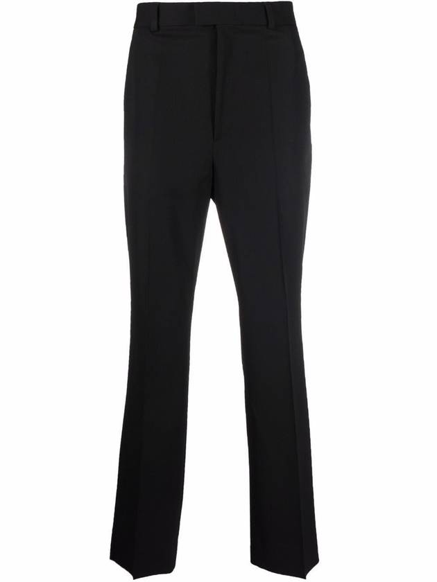 Men's Stretch Wool Blend Straight Pants Black - VALENTINO - BALAAN 8