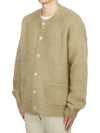 Wool Mohair Cardigan Dark Beige - ACNE STUDIOS - BALAAN 4