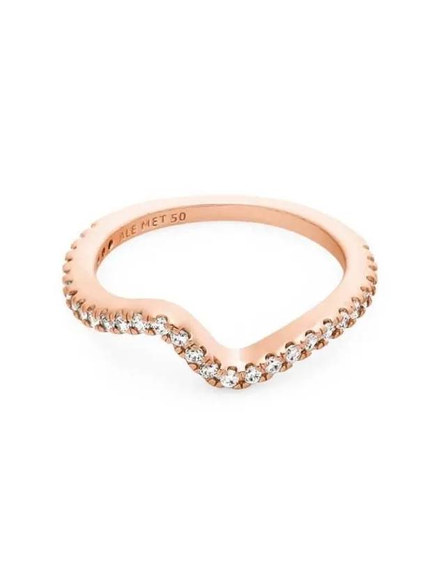 Women's Sparkling Wave Ring Rose Gold - PANDORA - BALAAN 3