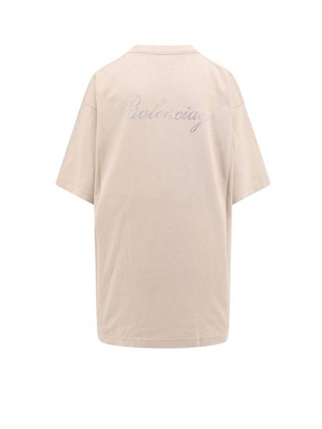 Logo Print Short Sleeve T-Shirt Beige - BALENCIAGA - BALAAN 3