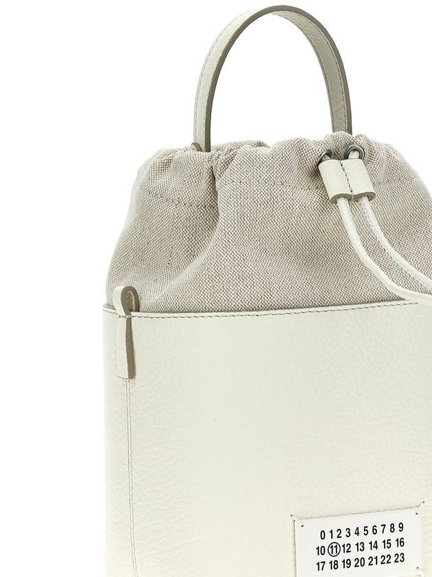 5AC Number Logo Texture Leather Bucket Bag Ivory - MAISON MARGIELA - BALAAN 4